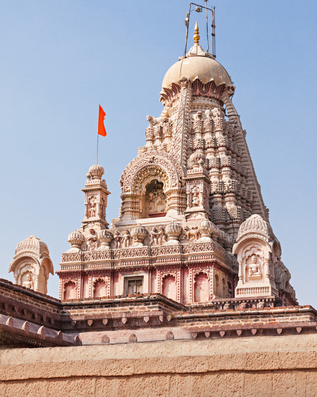 Stone spires of the Trimbakeshwar Jyotirlinga temple